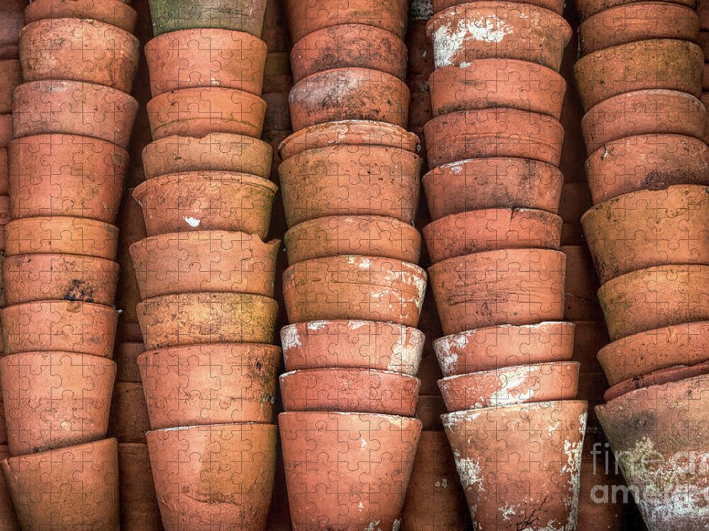 Vintage Jigsaw Puzzle featuring the photograph Terracotta Pots by Tim Gainey