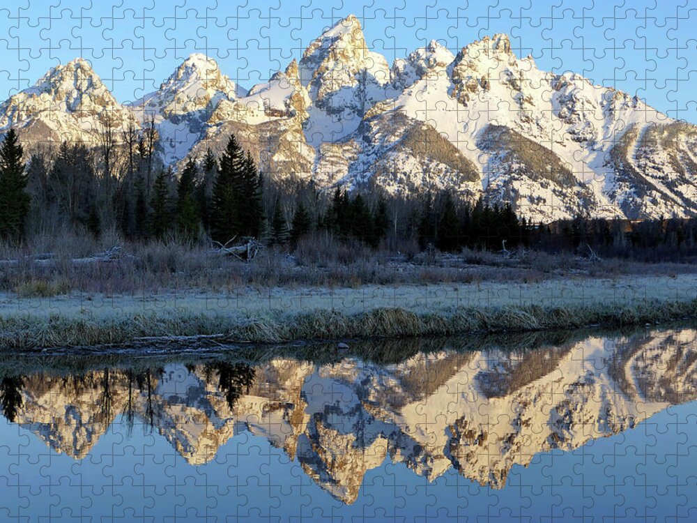 Grand Tetons Jigsaw Puzzle featuring the photograph Tetons Morn 18 by JustJeffAz Photography
