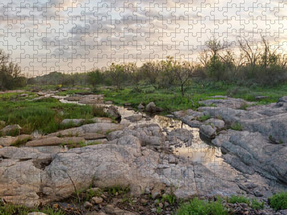 Bluebonnet Jigsaw Puzzle featuring the photograph Texas Hill Country Sunrise - Llano TX by Brian Harig