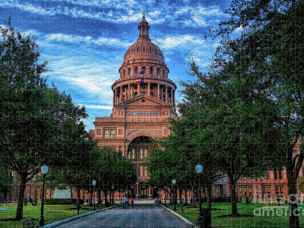 Historic Jigsaw Puzzle featuring the photograph Texas State Capitol by Diana Mary Sharpton