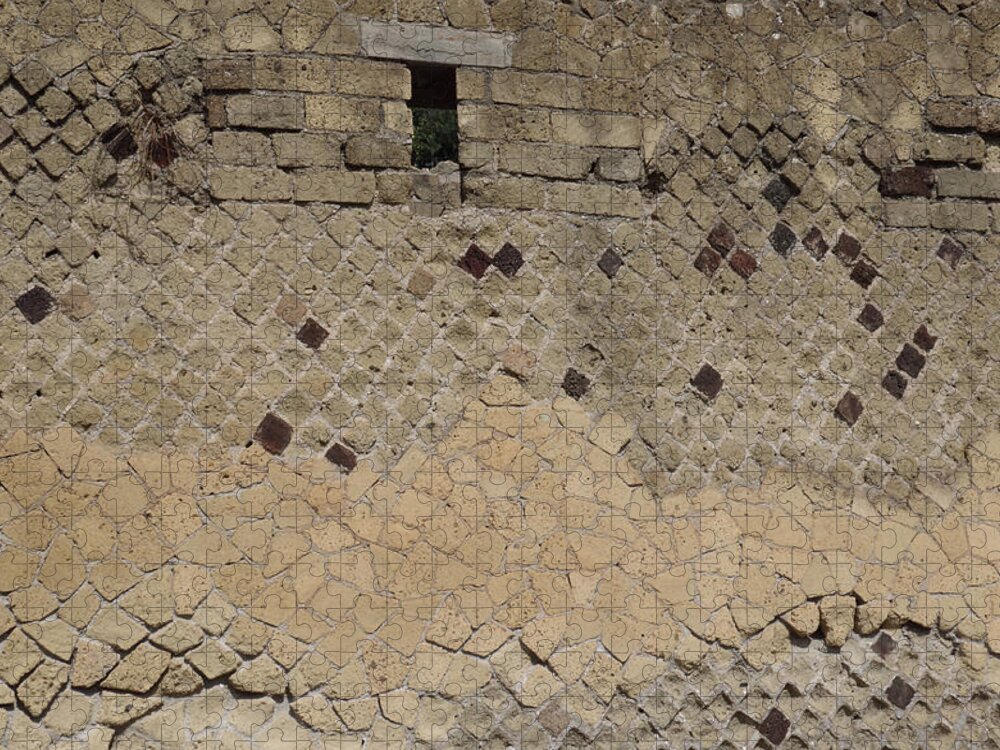 Stone Jigsaw Puzzle featuring the photograph Textural Antiquities Herculaneum Wall One by Laura Davis