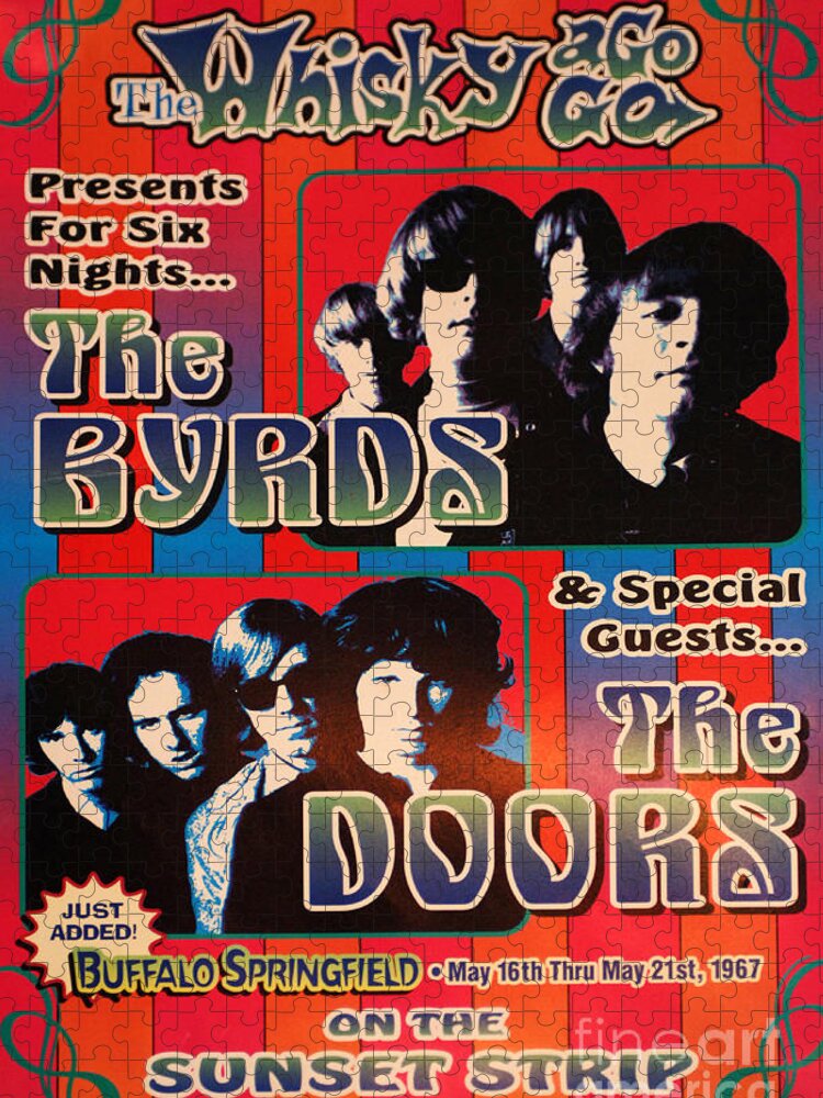 Doors Jigsaw Puzzle featuring the photograph Th Byrds And The Doors Poster Collection 2 by Bob Christopher