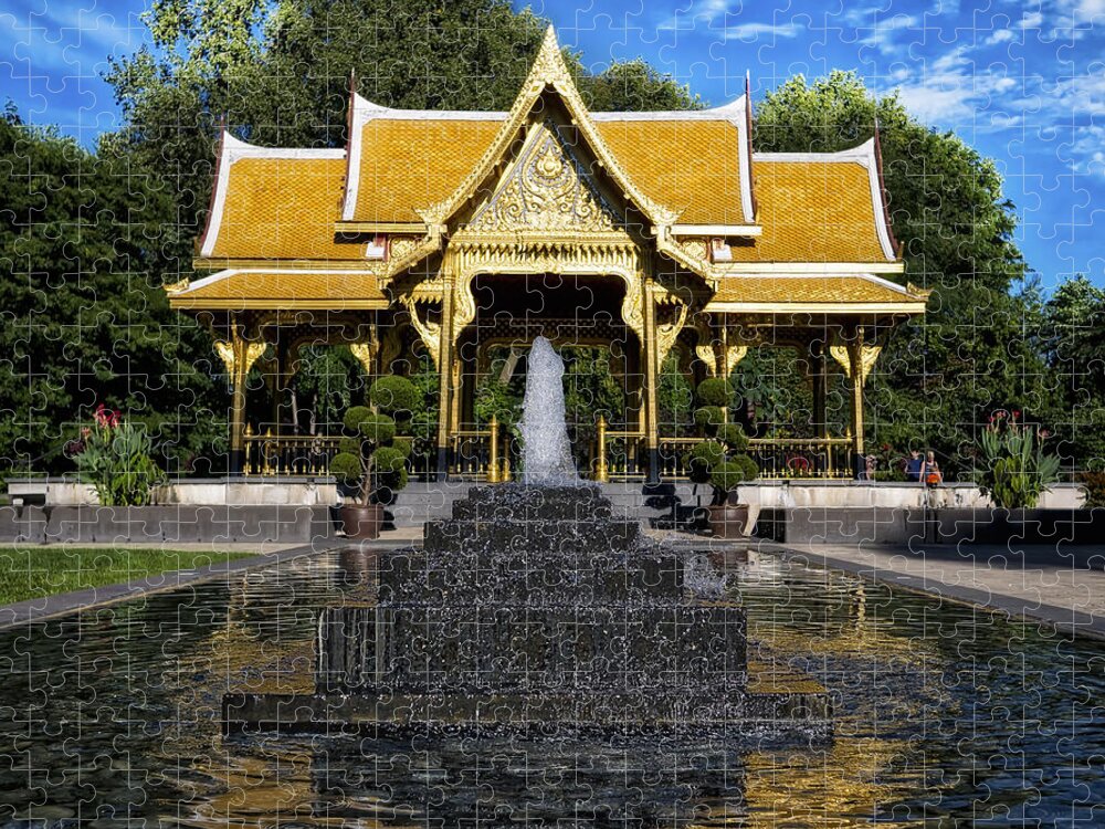 Ohlbrich Gardens Jigsaw Puzzle featuring the photograph Thai Pavilion - Madison - Wisconsin by Steven Ralser