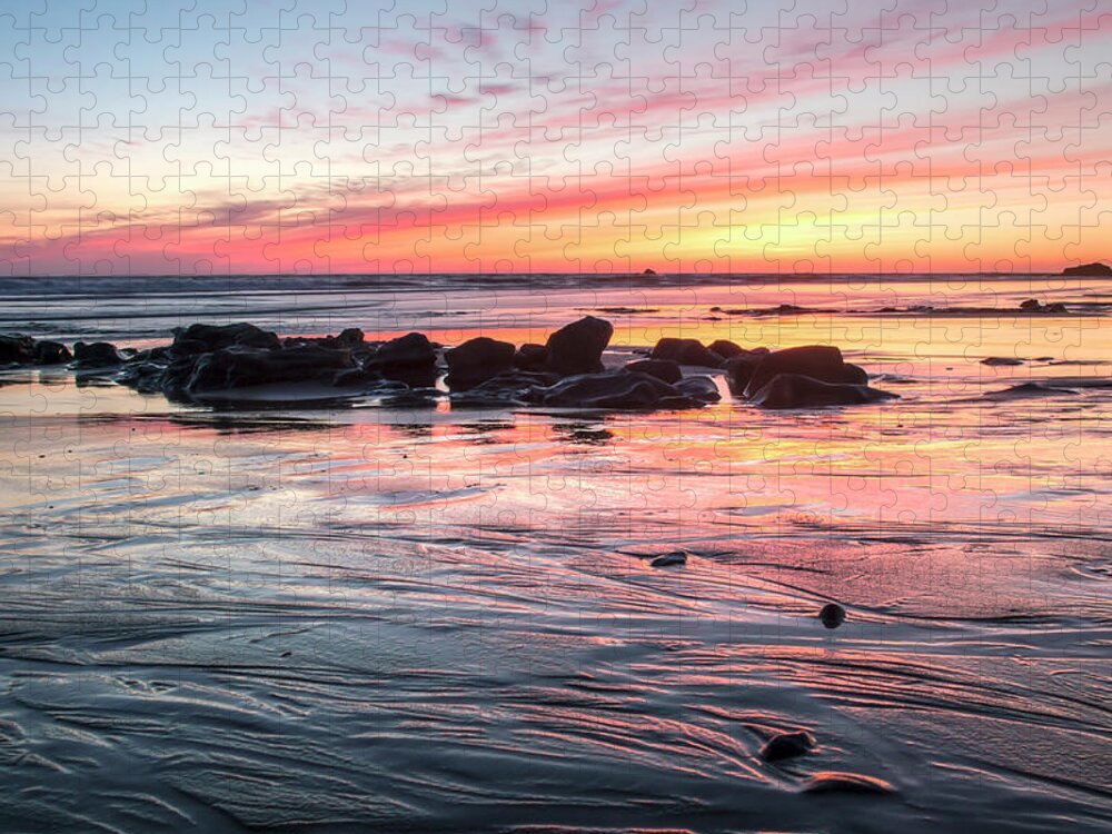 Sunset Jigsaw Puzzle featuring the photograph The Afterglow by Kristina Rinell
