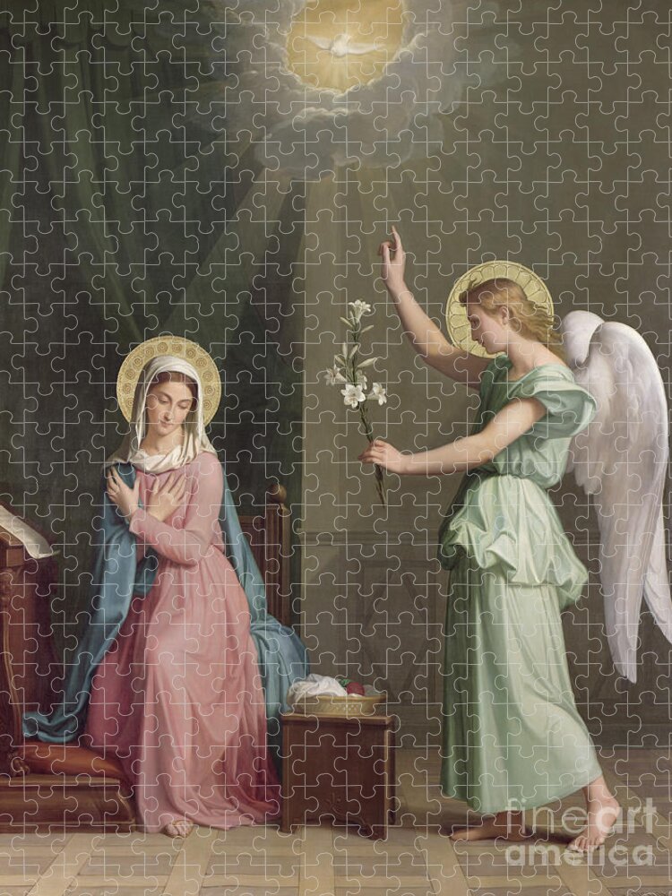 The Jigsaw Puzzle featuring the painting The Annunciation by Auguste Pichon