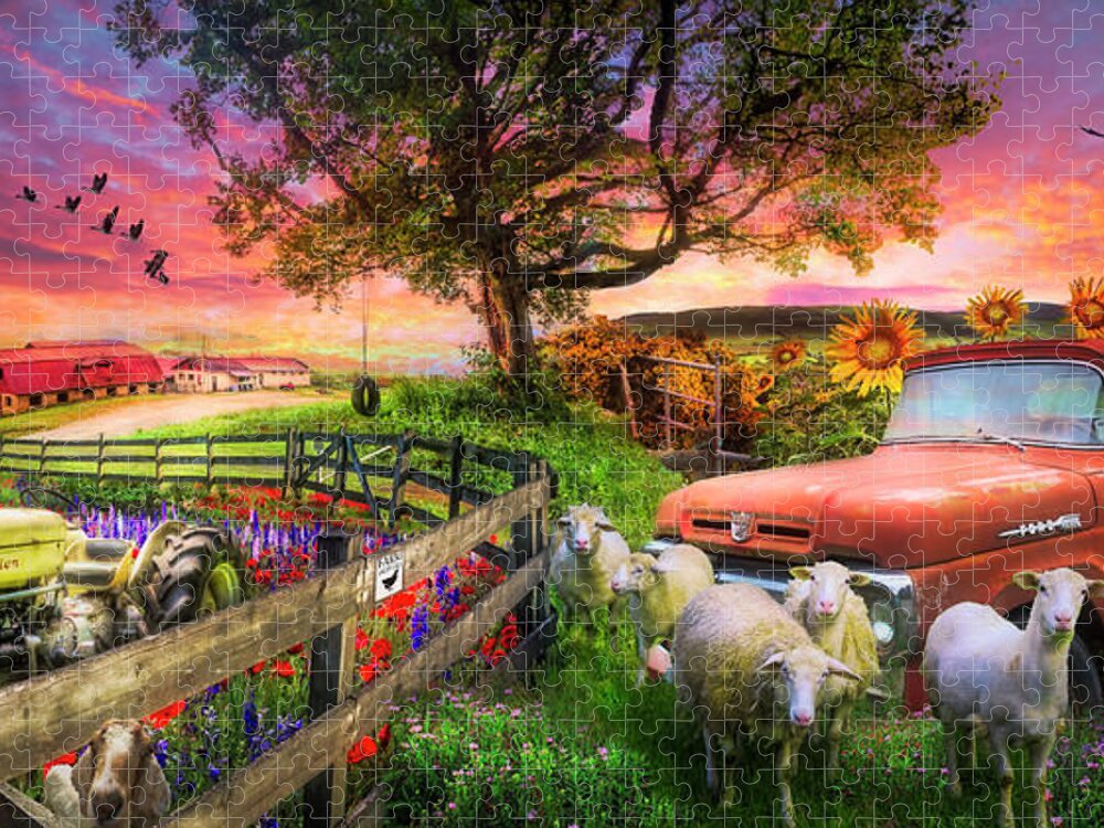 Appalachia Jigsaw Puzzle featuring the photograph The Appalachian Farm Life in Beautiful Morning Light by Debra and Dave Vanderlaan