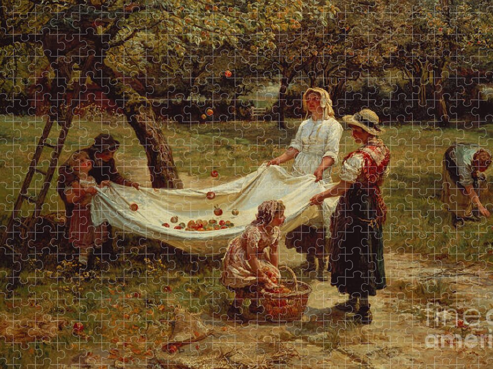 The Jigsaw Puzzle featuring the painting The Apple Gatherers by Frederick Morgan