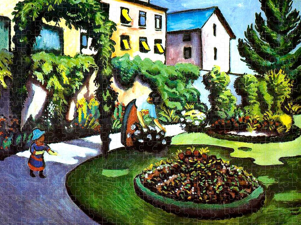 August Macke Jigsaw Puzzle featuring the painting The Artists Garden in Bonn by August Macke