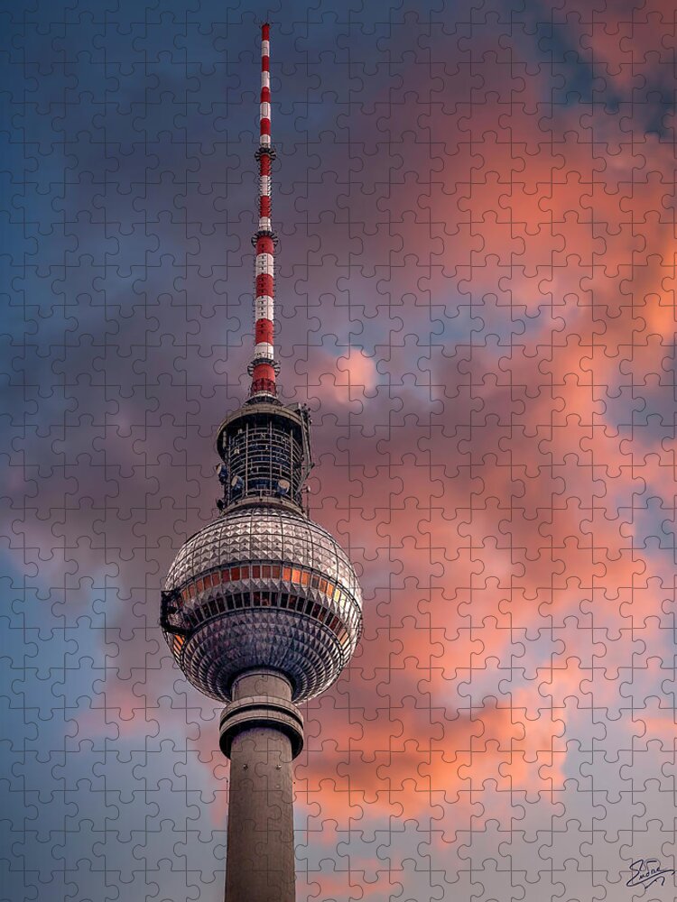 Endre Jigsaw Puzzle featuring the photograph The Berlin Radio Tower by Endre Balogh