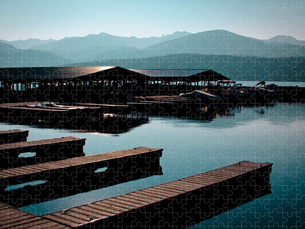 Priest Lake Jigsaw Puzzle featuring the photograph The Boathouse at Elkins Resort by David Patterson