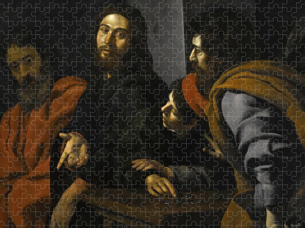 Battistello Caracciolo Jigsaw Puzzle featuring the painting The Calling of Saint Matthew by Battistello Caracciolo