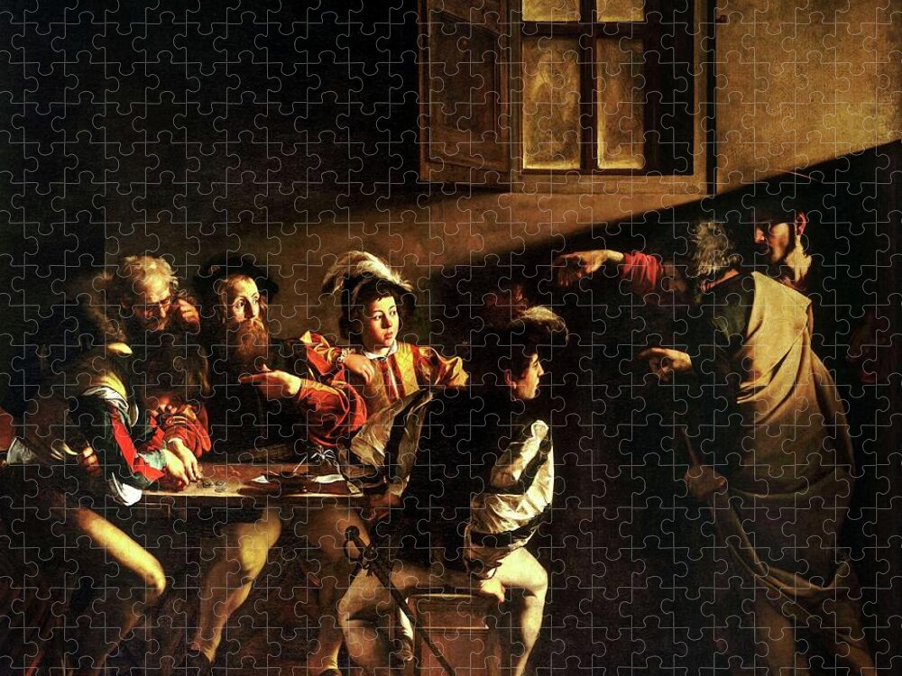 Calling Jigsaw Puzzle featuring the painting The Calling of St. Matthew by Michelangelo Caravaggio