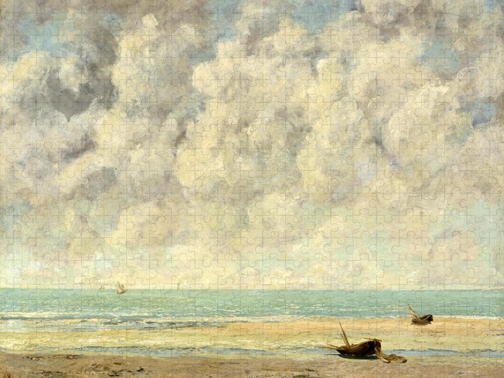 Gustave Courbet Jigsaw Puzzle featuring the painting The Calm Sea by Gustave Courbet