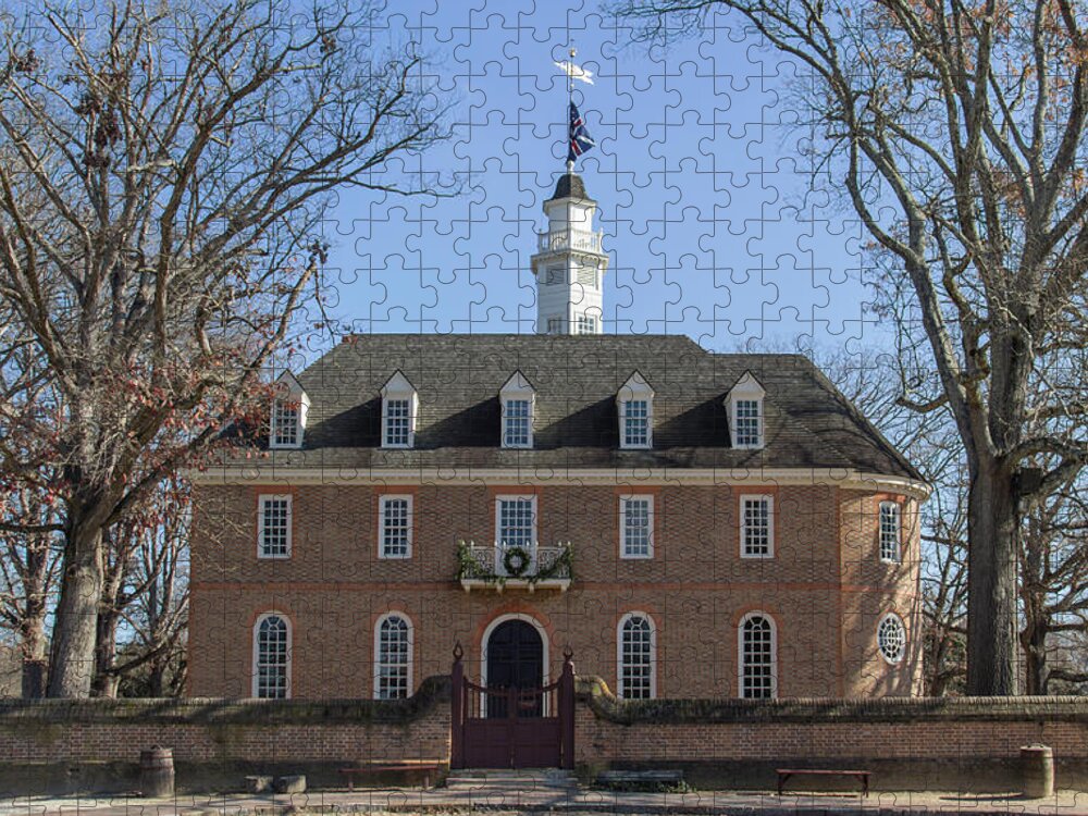 2015 Jigsaw Puzzle featuring the photograph The Capitol at Colonial Williamsburg by Teresa Mucha