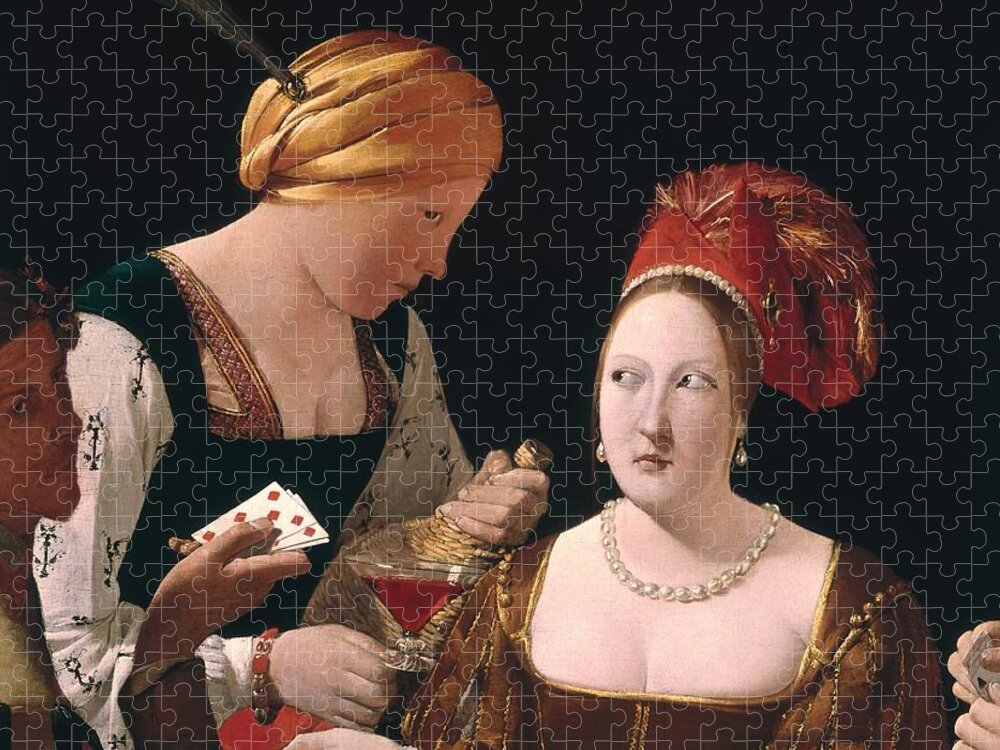The Cheat With The Ace Of Diamonds Jigsaw Puzzle featuring the painting The Cheat with the Ace of Diamonds by Georges de la Tour