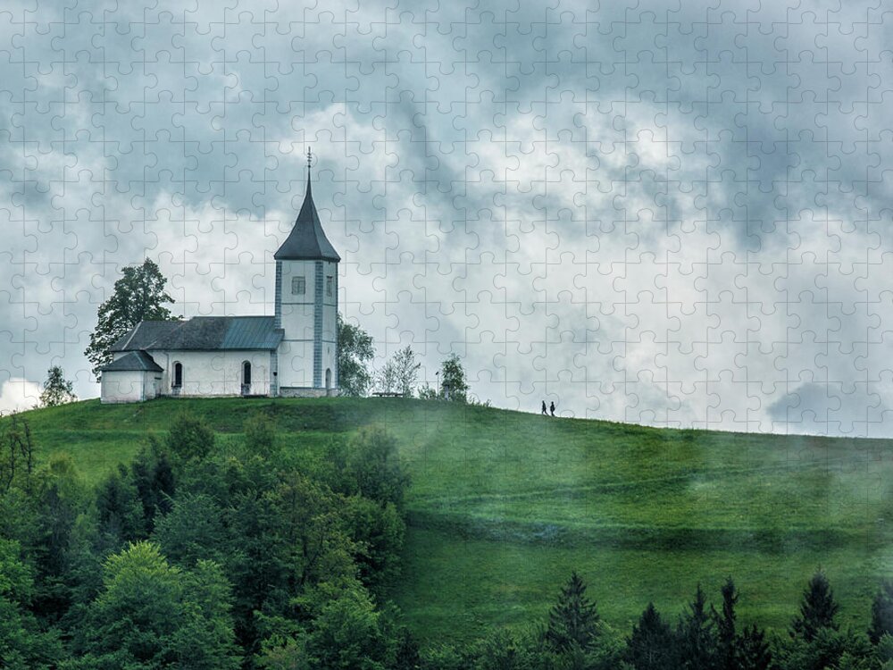 Church Jigsaw Puzzle featuring the photograph Church in the Clouds by Lindley Johnson