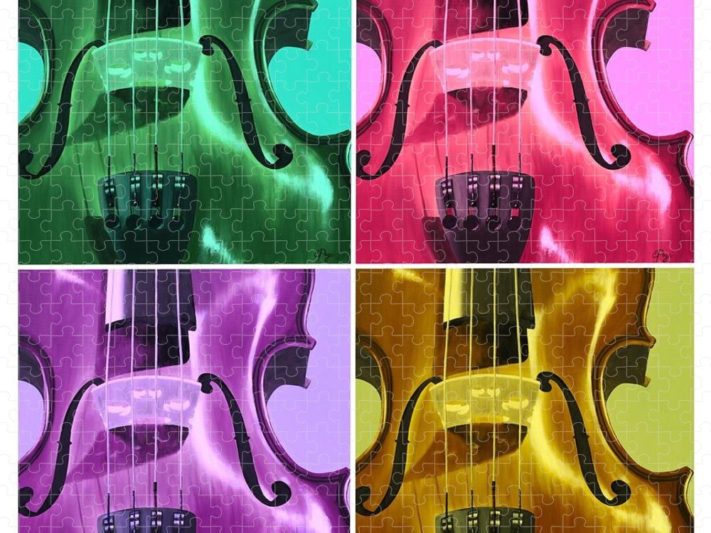 Violin Jigsaw Puzzle featuring the painting The Colors of Sound by Emily Page