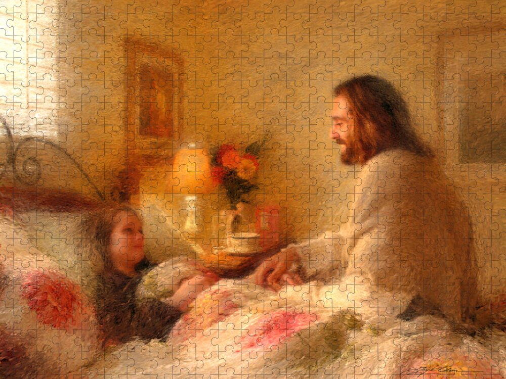 Jesus Jigsaw Puzzle featuring the painting The Comforter by Greg Olsen