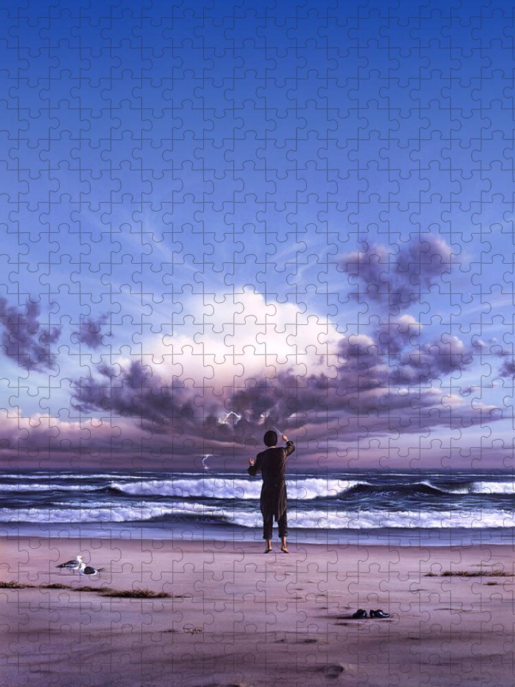 Music Jigsaw Puzzle featuring the painting The Conductor by Jerry LoFaro