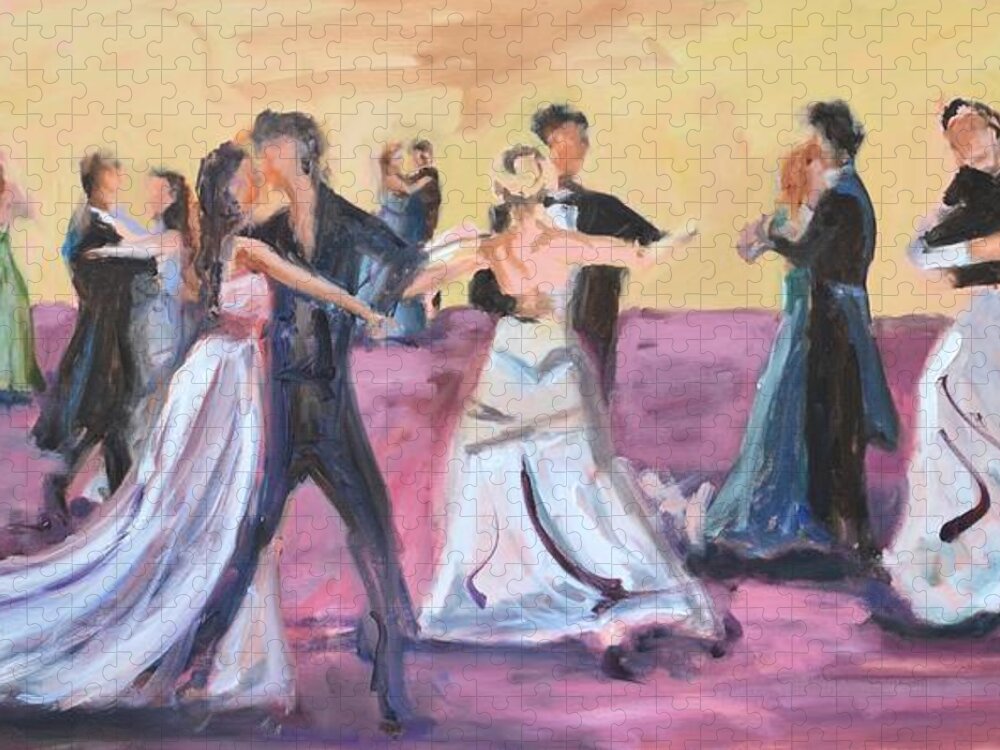 Ballroom Dance Jigsaw Puzzle featuring the painting The Dance by Donna Tuten