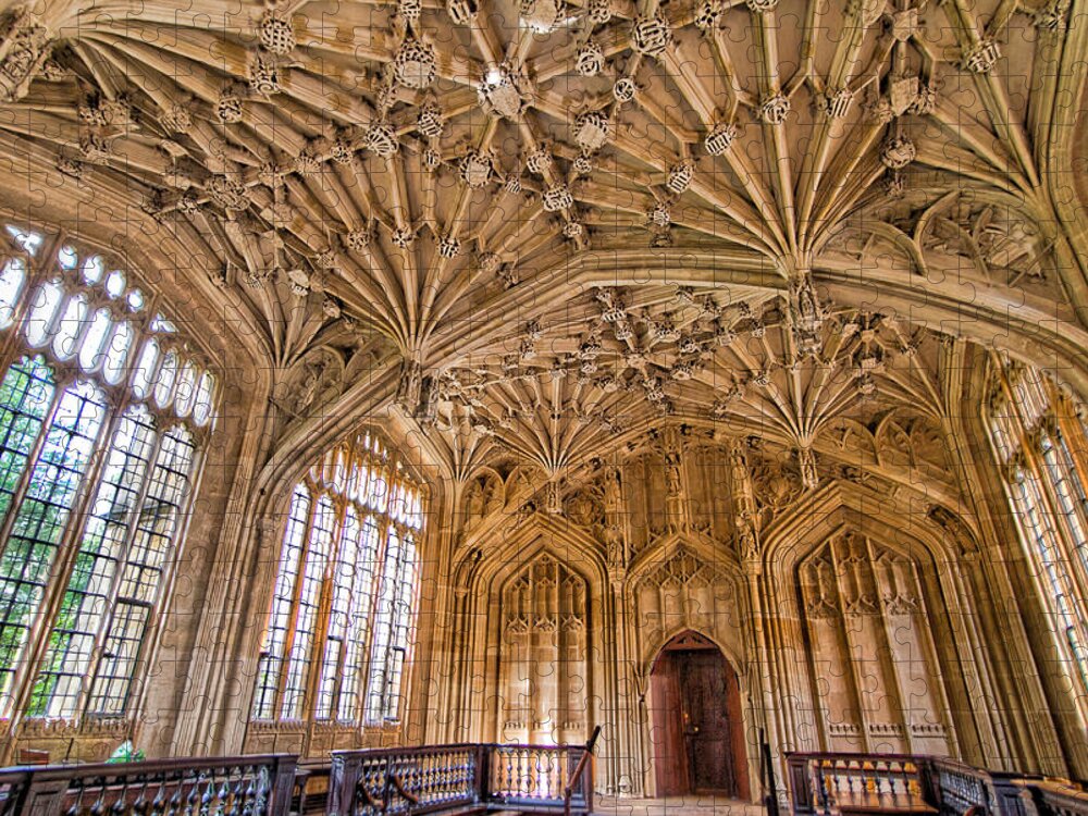 Europ Jigsaw Puzzle featuring the photograph The Divinity School at the Bodleian Library by Tim Stanley
