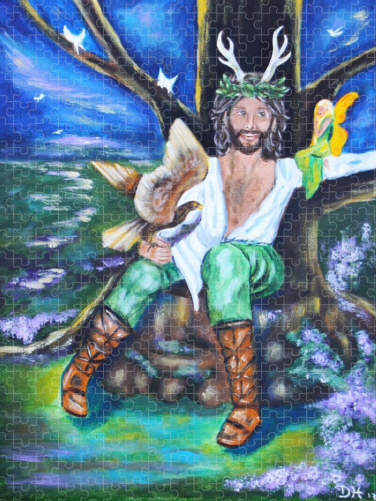 Faery Jigsaw Puzzle featuring the painting The Faery King by Diana Haronis