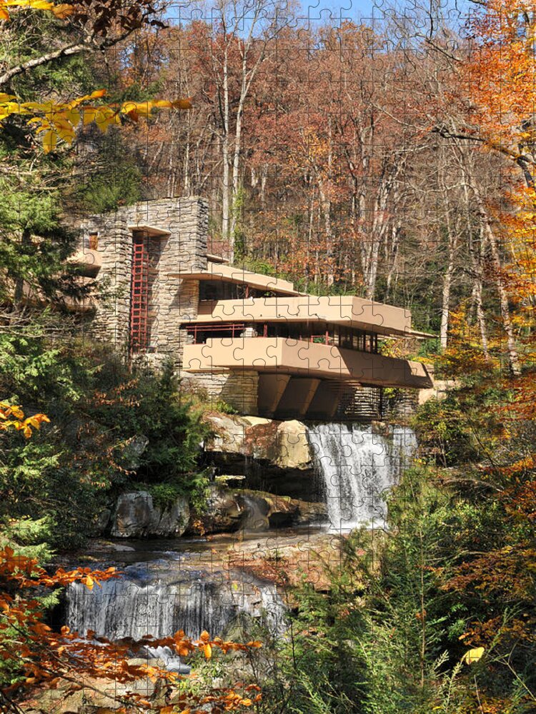 Simplicity Jigsaw Puzzle featuring the photograph The Fallingwater by Edwin Verin