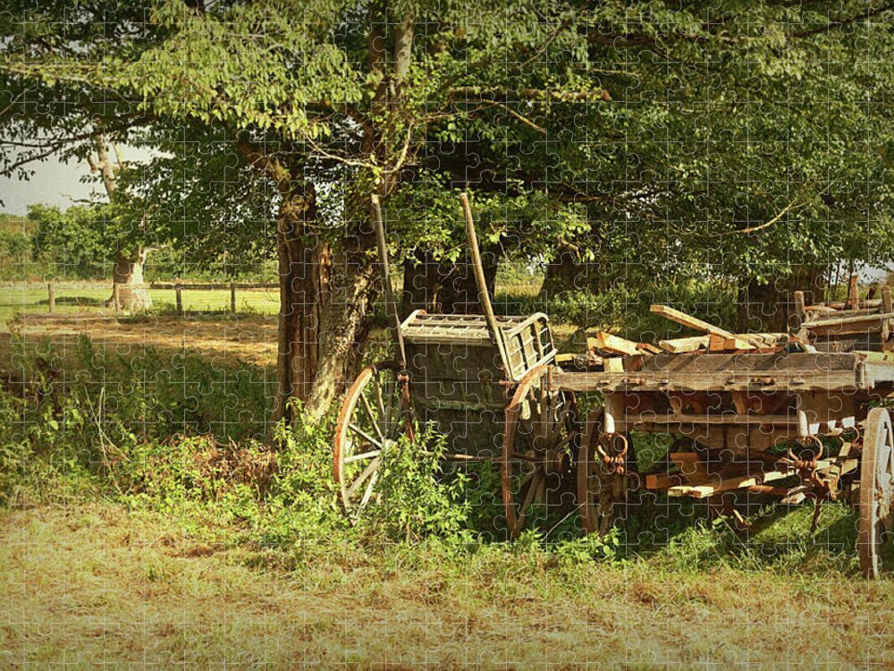 Carts Jigsaw Puzzle featuring the photograph The Farmers Carts by Ian Merton