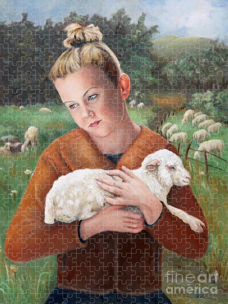 Easter Jigsaw Puzzle featuring the painting The Favorite by Portraits By NC