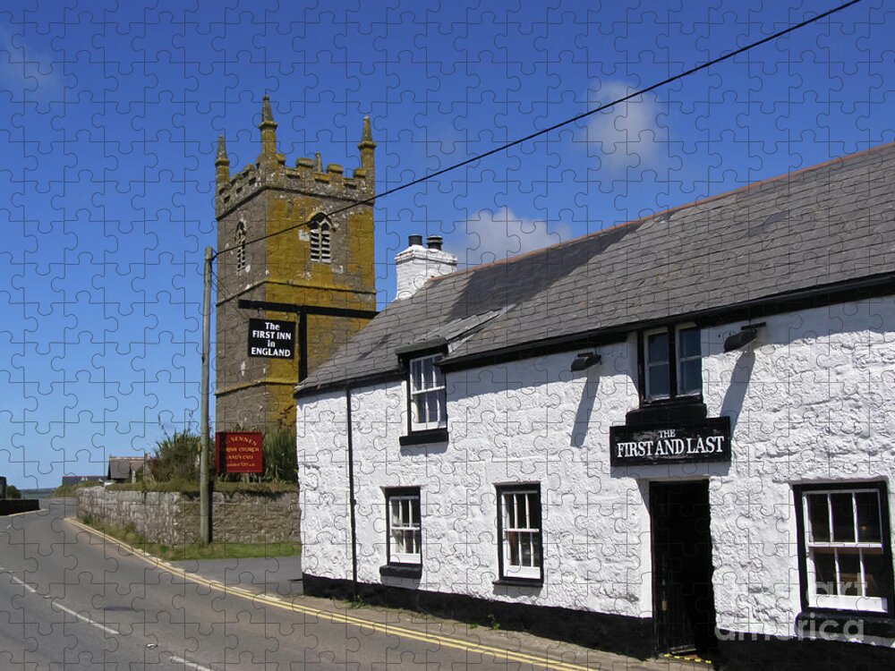 Cornwall Jigsaw Puzzle featuring the photograph The First and Last Inn in England by Terri Waters