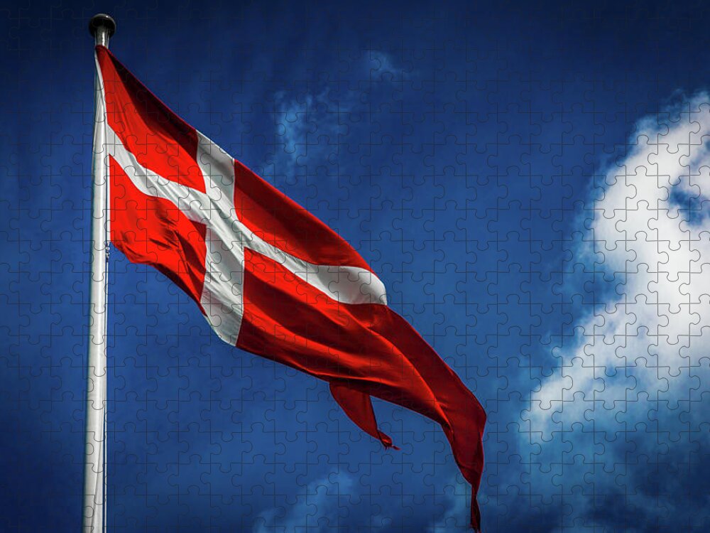 Flag Jigsaw Puzzle featuring the photograph The Flag of Denmark by Andrew Matwijec