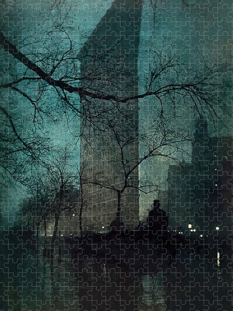 The Flatiron Building Jigsaw Puzzle featuring the painting The Flatiron Building by Edward Steichen