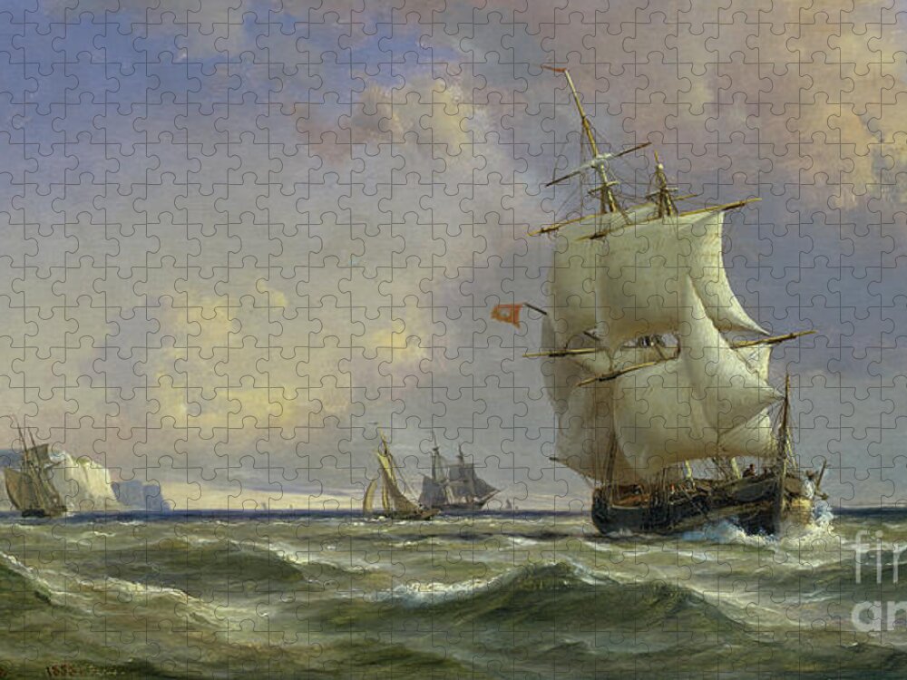 The Jigsaw Puzzle featuring the painting The Gathering Storm by Anton Melbye