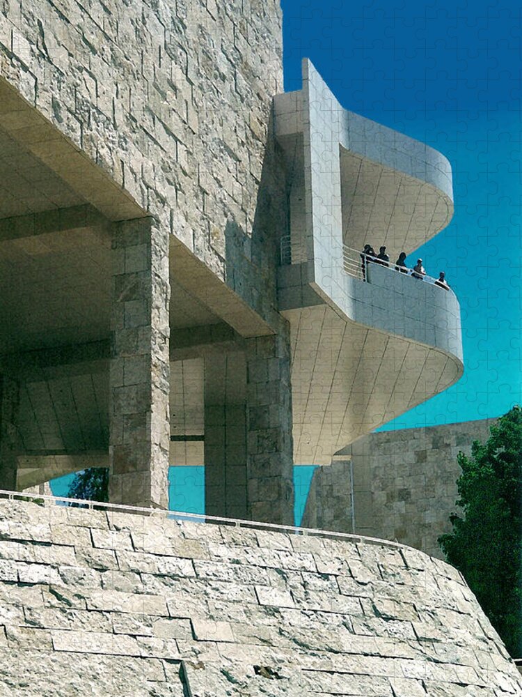 Architecture Jigsaw Puzzle featuring the photograph The Getty Panel three from Triptych by Steve Karol