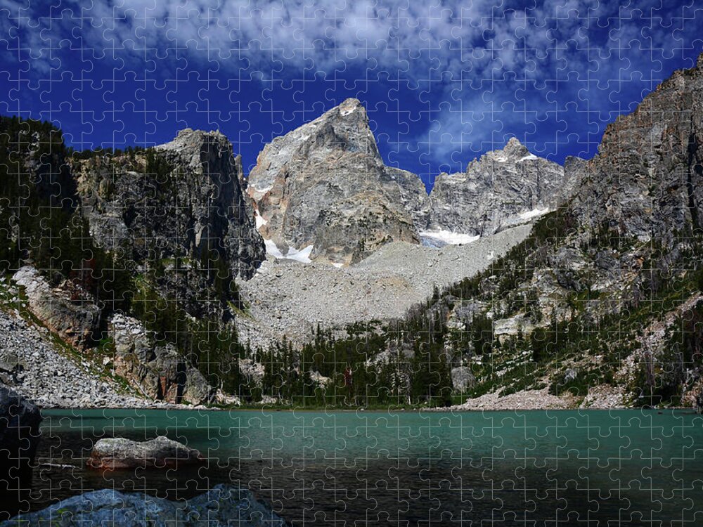 Cascade Canyon Framed Prints Jigsaw Puzzle featuring the photograph The Grand and Mount Owen from Delta Lake by Raymond Salani III