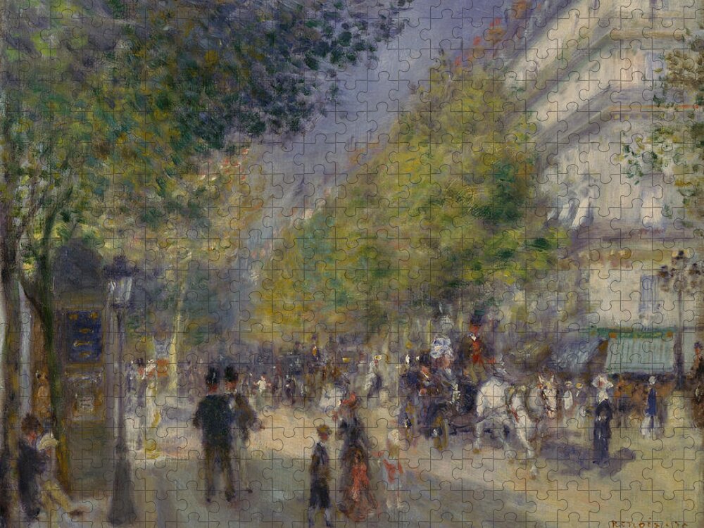 Renoir Jigsaw Puzzle featuring the painting The Grands Boulevards by Auguste Renoir