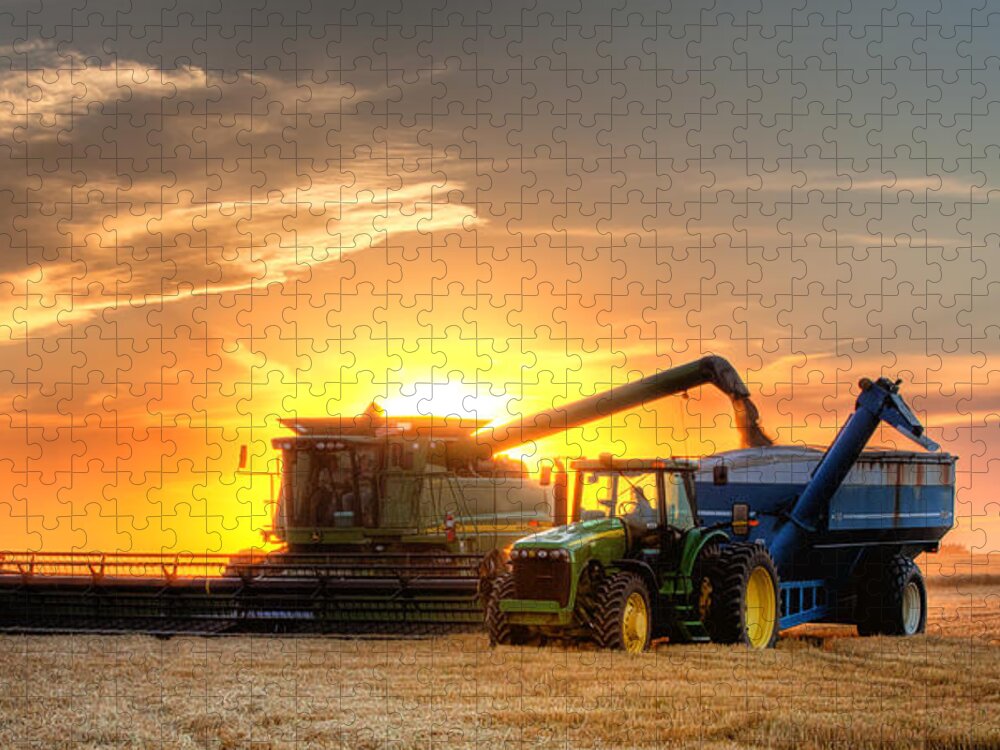 Landscape Jigsaw Puzzle featuring the photograph The Harvest by Thomas Zimmerman