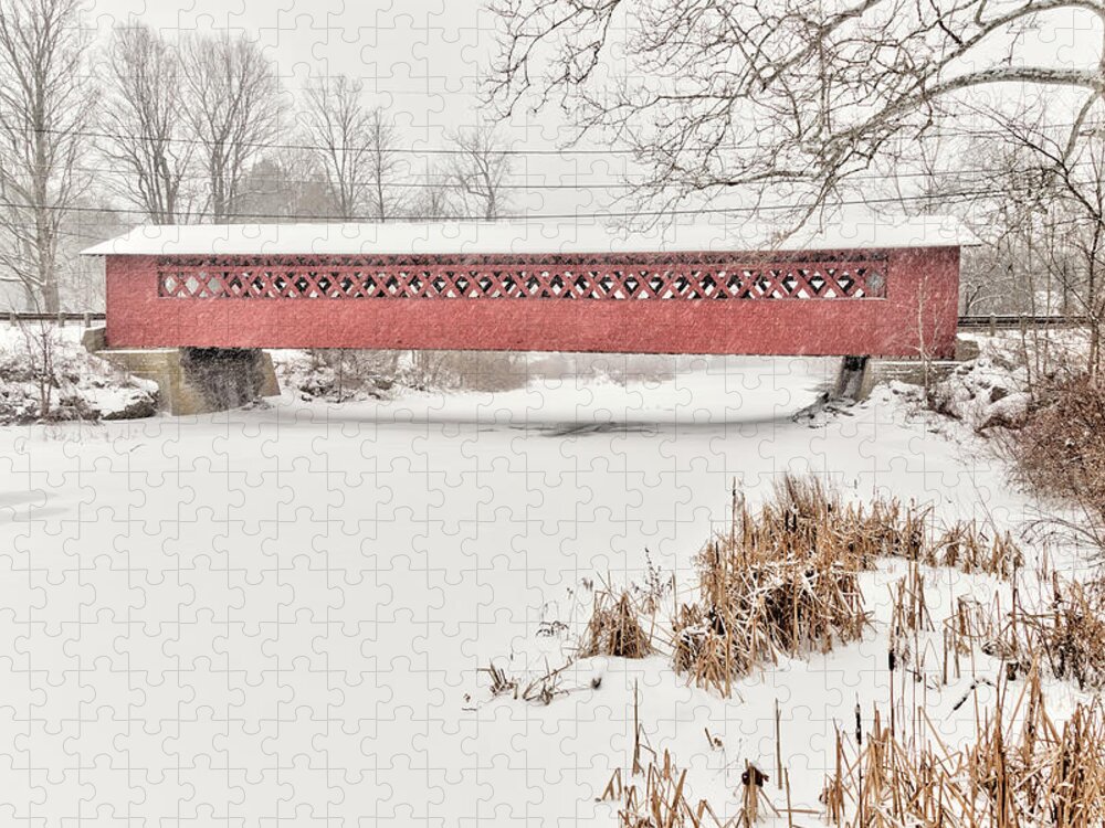 Covered Bridge Jigsaw Puzzle featuring the photograph The Henry by Rod Best
