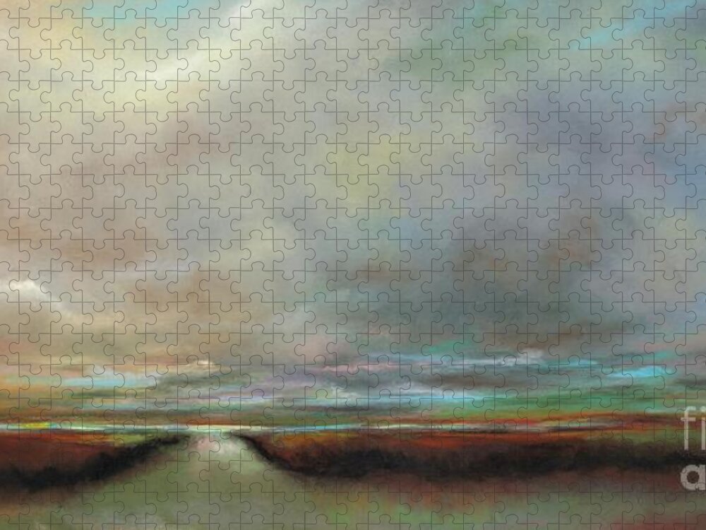 Landscapes Jigsaw Puzzle featuring the painting The Inlet by Frances Marino