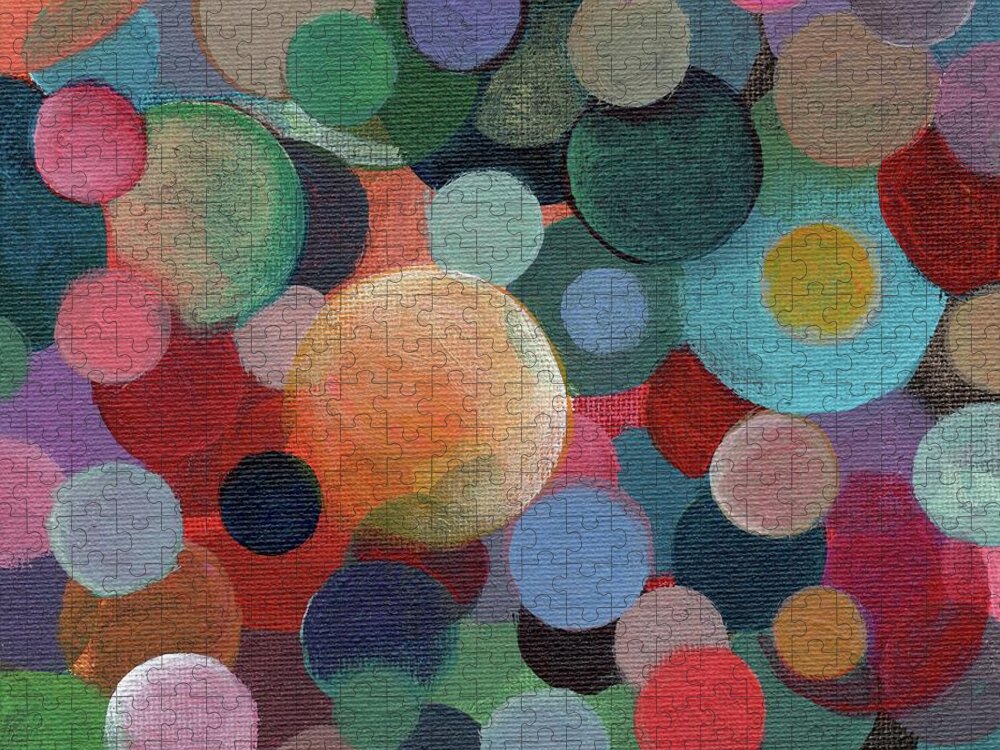 Circles Jigsaw Puzzle featuring the painting The Joy of Design X L by Helena Tiainen