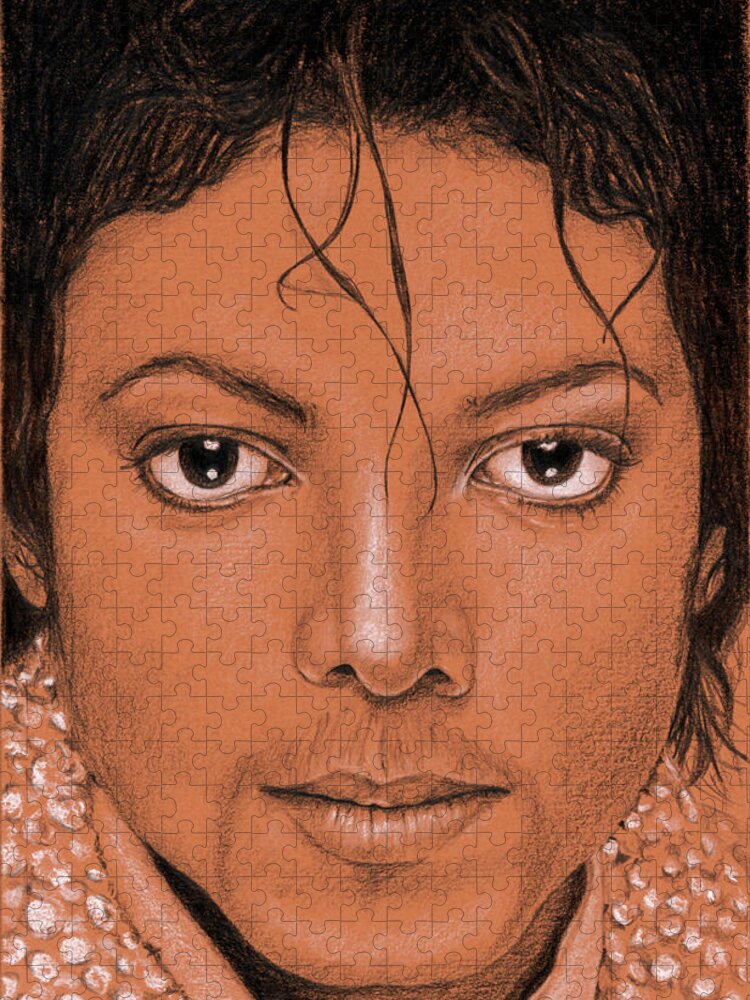 Michael Jigsaw Puzzle featuring the painting The King of Pop by Rob De Vries