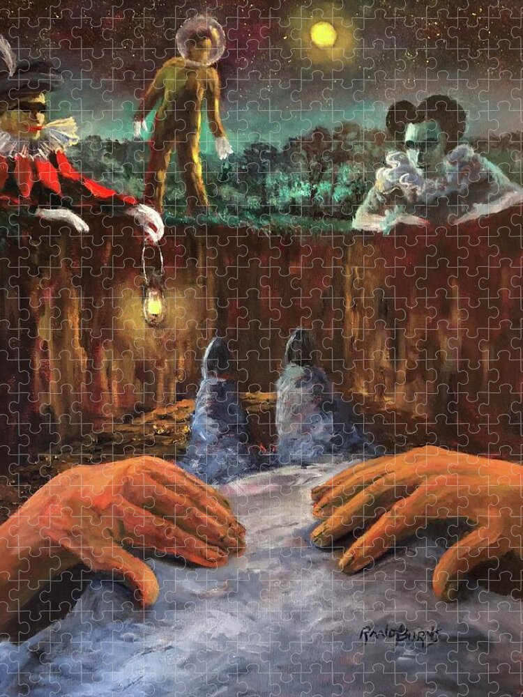 Lantern Jigsaw Puzzle featuring the painting The Lantern by Rand Burns