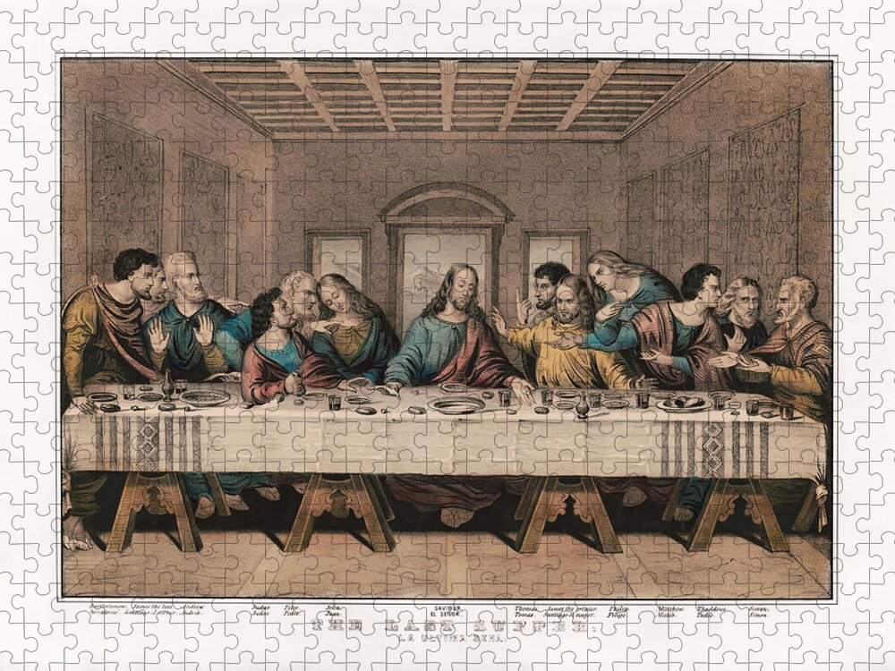 The Last Supper - Vintage Currier and Ives Print Jigsaw Puzzle by