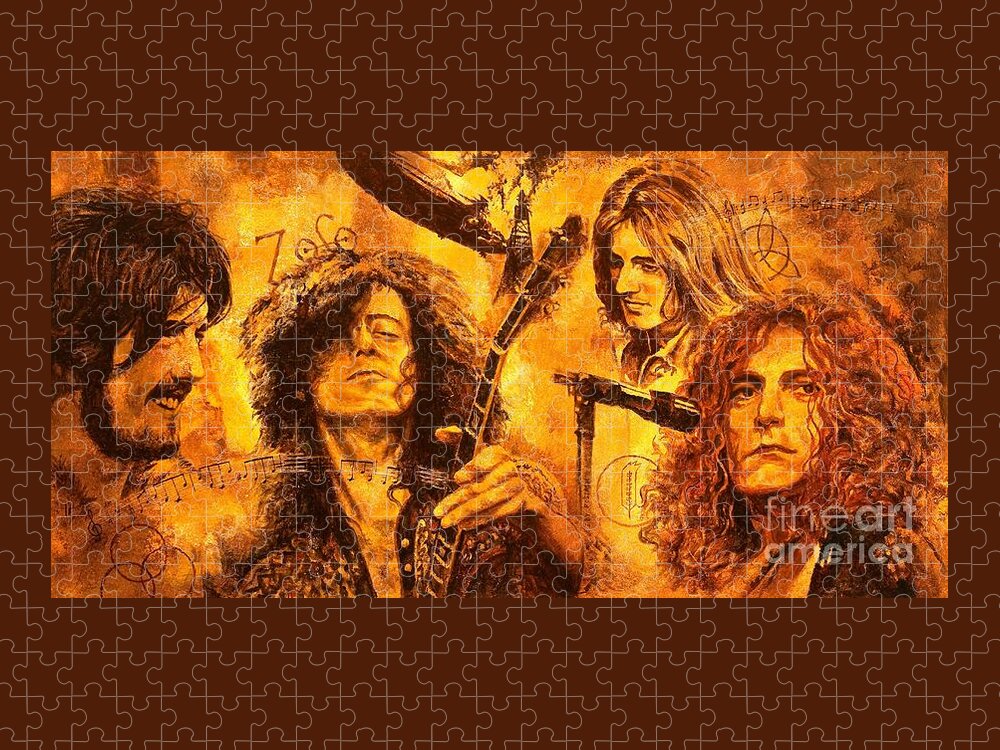Led Zeppelin Jigsaw Puzzle featuring the painting The Legend by Igor Postash