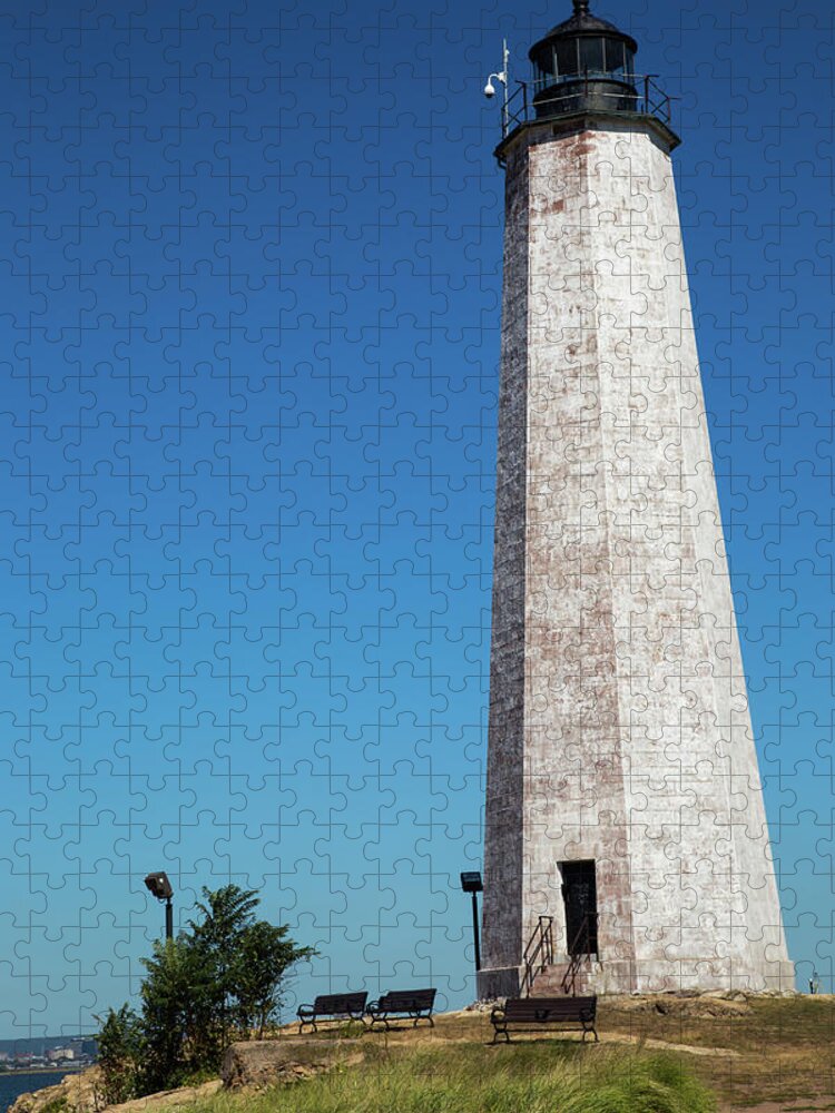 Lighthouse Jigsaw Puzzle featuring the photograph Five Mile Point by Karol Livote