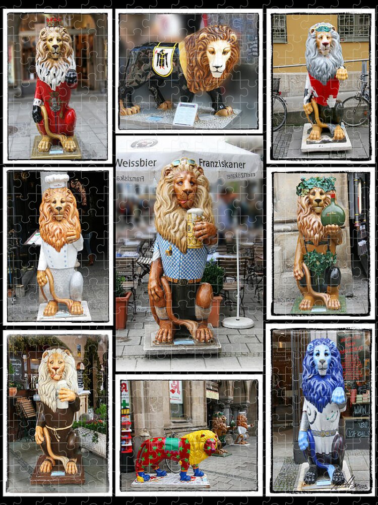 Lions Jigsaw Puzzle featuring the photograph The Lions of Munich by Diana Haronis