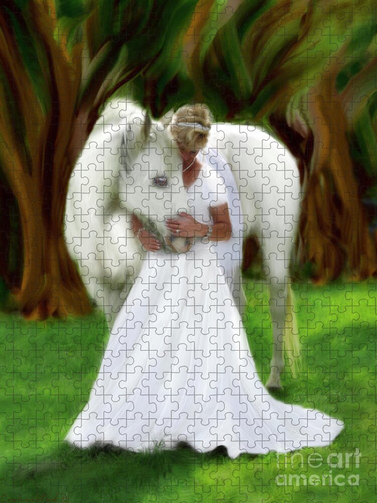 Bride Of Christ Art Jigsaw Puzzle featuring the painting The Longing 2 by Constance Woods