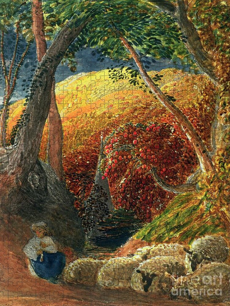 The Magic The Magic Apple Tree By Samuel Palmer Jigsaw Puzzle featuring the painting The Magic Apple Tree by Samuel Palmer