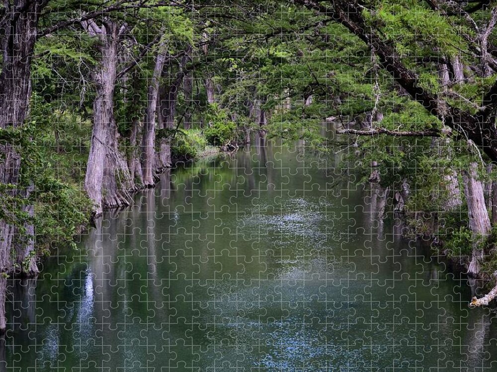 Medina River Jigsaw Puzzle featuring the photograph The Medina River by Nadalyn Larsen