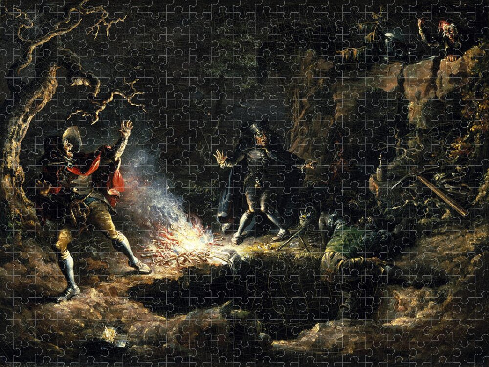 John Quidor Jigsaw Puzzle featuring the painting The Money Diggers by John Quidor